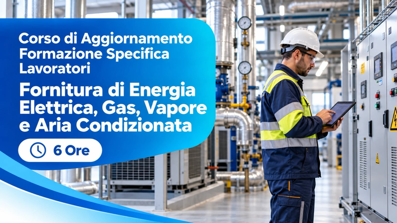 Corso di Aggiornamento Formazione Specifica Lavoratori — Fornitura di Energia Elettrica, Gas, Vapore e Aria Condizionata — 6 Ore